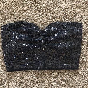 Express Black Sequin Bandeau
